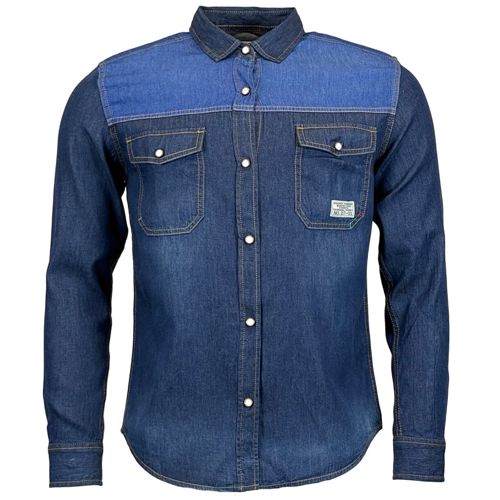 Mens Jack South Long Sleeved Contrast Denim Shirt
