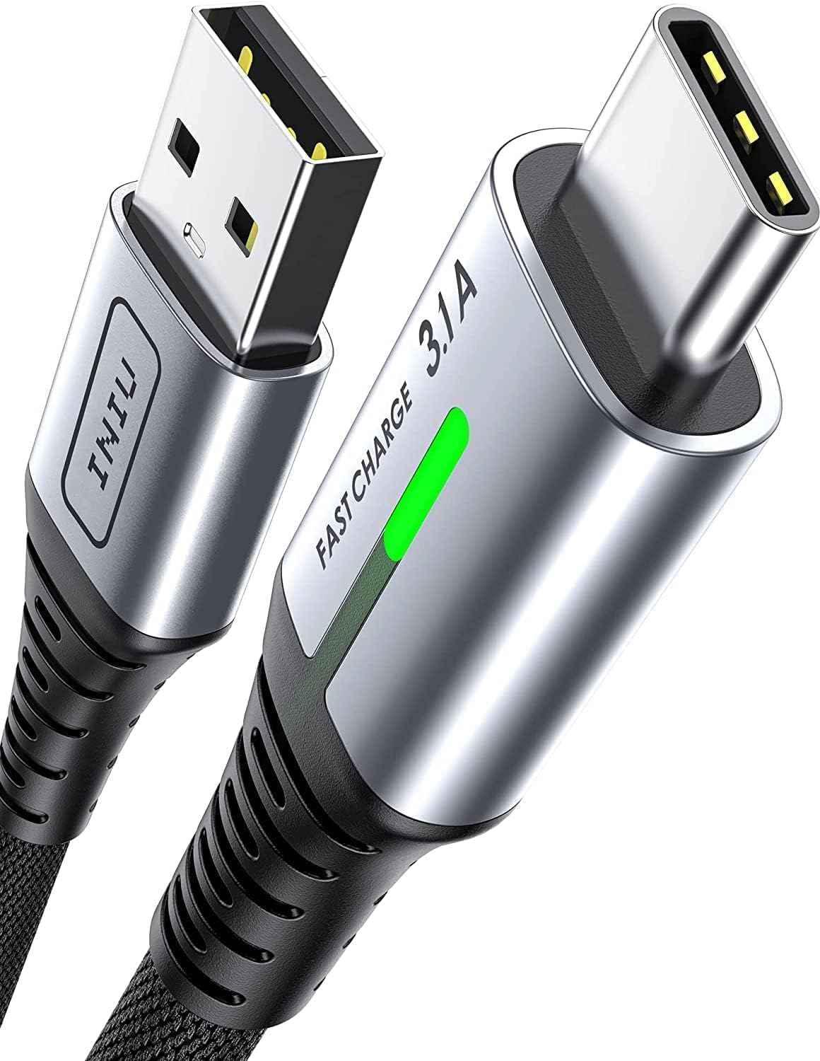 USB-C Fast Charging Cable 3.1A for Phones, Consoles, and More - 5 Pack