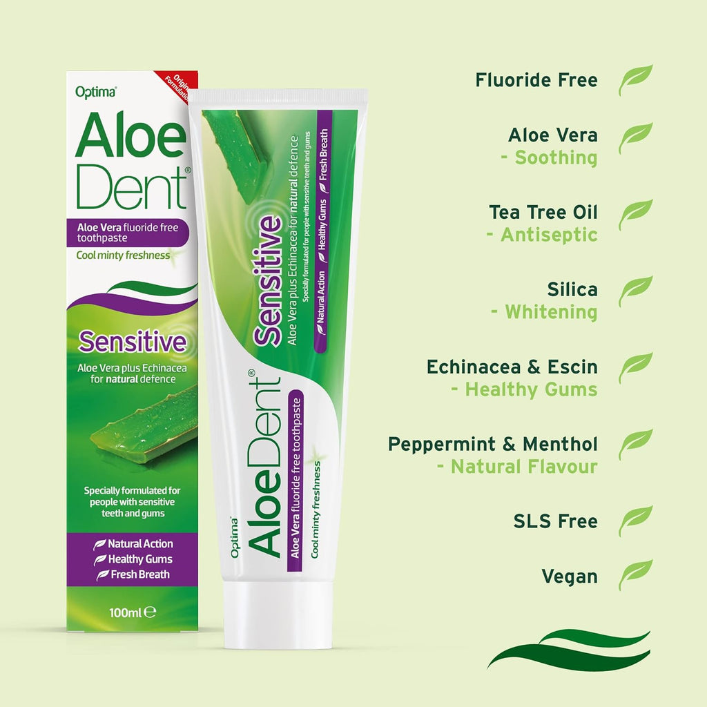 Aloe Dent Sensitive Aloe Vera Fluoride Free Toothpaste 100ml