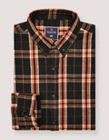 Black and Rust Check Flannel Shirt