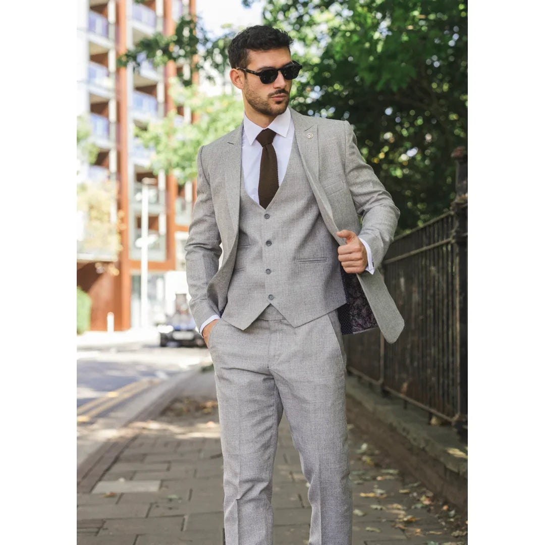 IM33 - Men's 3 Piece Grey Tailored Fit Suit