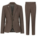 TPW-AK-06 - Women's Brown 3 Piece Herringbone Tweed Suit