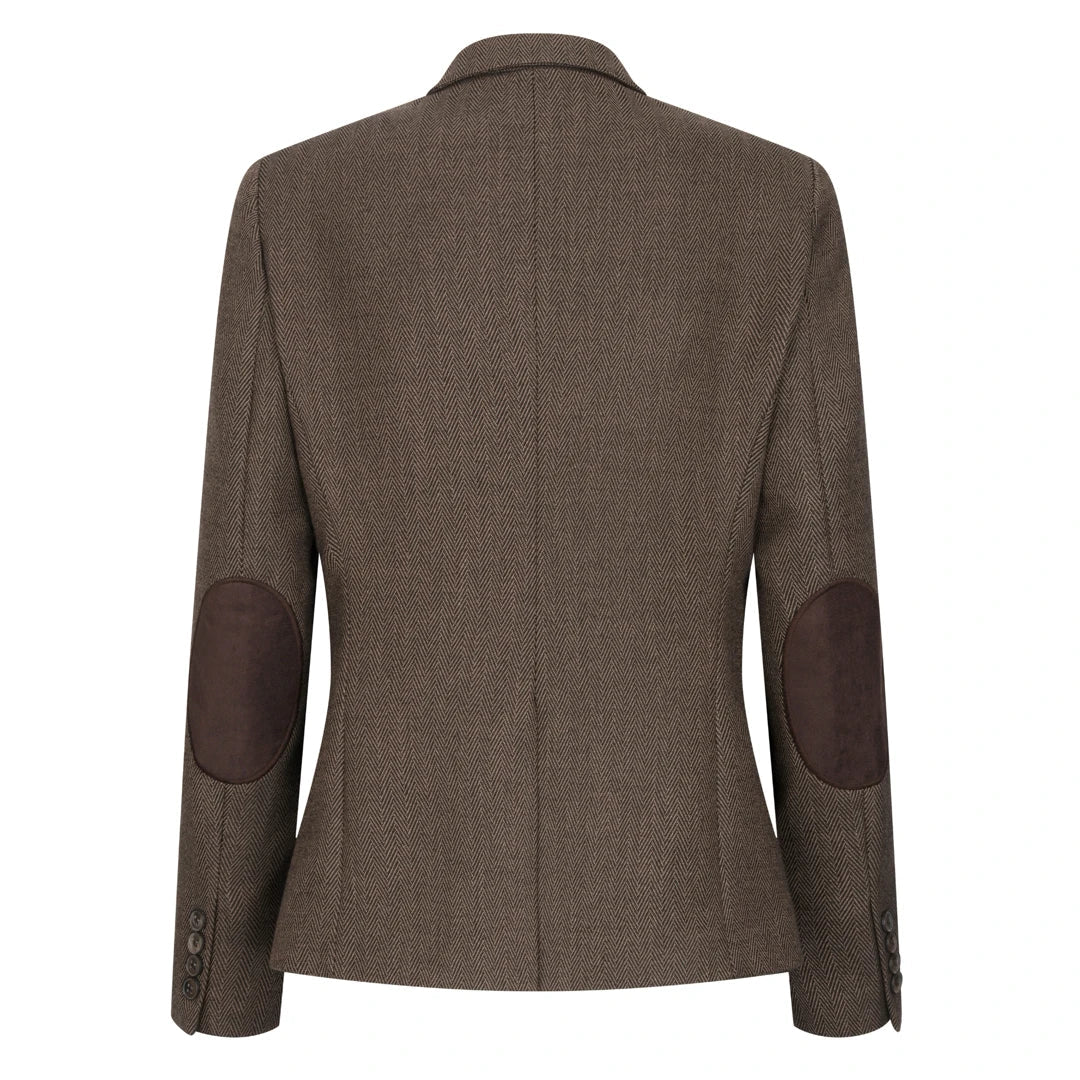 TPW-AK-06 - Women's Brown 3 Piece Herringbone Tweed Suit